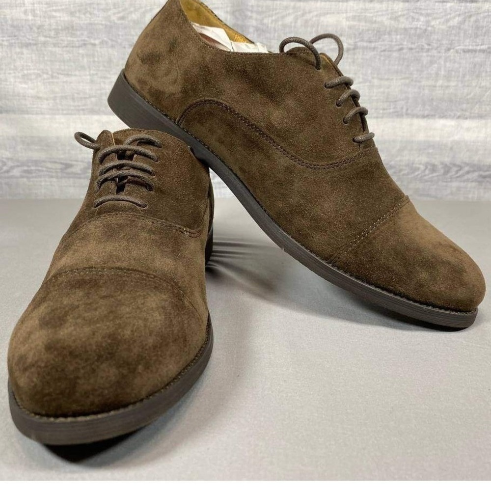 Renato Dulbecco Italian Style Dress Shoes Mens 6.5 Brown Suede Cap Toe Oxford